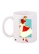 Lady Printed Coffee Mug White/Red/Cyan 11ounce