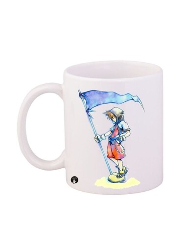 Kingdom Hearts Video Game Character Sora Printed Mug White/Beige/Blue 12ounce
