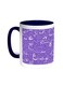 Arabic Coloured Letters Printed Coffee Mug Blue/White 11ounce
