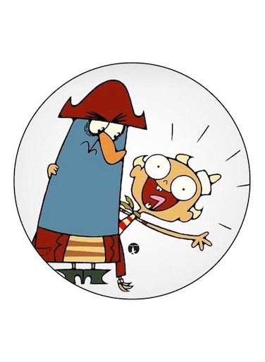 Cartoon Printed Fridge Magnet White/Blue/Red 5.5cm