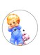 Baby Printed Fridge Magnet Round Multicolour
