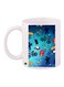 Bike Printed Coffee Mug White/Blue/Yellow