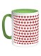 Lines And Circles Printed Coffee Mug Green/Red/White 325ml