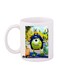 Monsters Printed Mug White/Green/Blue Standard Size