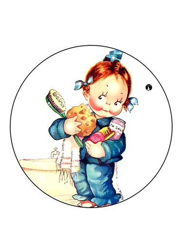 Girl Printed Fridge Magnet Multicolour