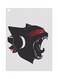 Cat Printed Metallic Plate Grey/Black/Red 20x15cm