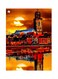 Sunset Themed Metallic Plate Red/Blue/Yellow 20x15cm