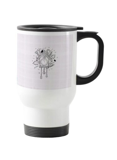 Sparrow House Printed Travel Mug White 13centimeter