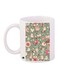 Floral Printed Coffee Mug White/Green/Pink 11ounce
