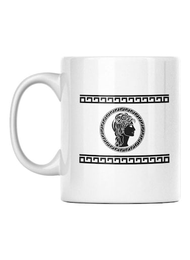 Printed Ceramic Mug White/Black
