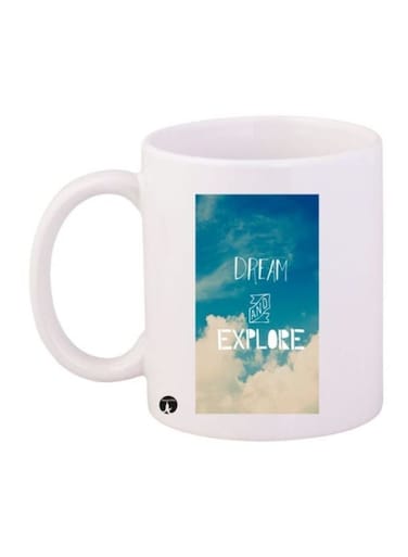 Dream Explore Printed Coffee Mug White/Blue