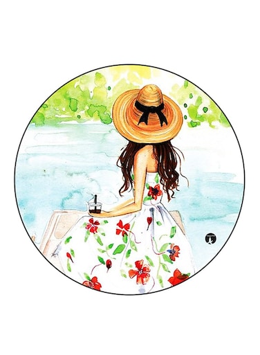 Girl Printed Fridge Magnet Multicolour