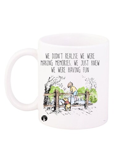 Printed Coffee Mug White/Black/Green 12ounce