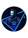 Captain America Printed Fridge Magnet Black/Blue/Red 5.5cm