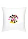 Mickey And Minnie Mouse Printed Decorative Cushion White/Black/Yellow 16x16inch