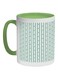 Dot And Lines Printed Ceramic Coffee Mug Green/White 325ml
