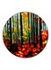 Leaf Printed Wooden Fridge Magnet Red/Black/Blue 5.5cm