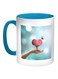 Heart Printed Coffee Mug Blue/White/Red 11ounce