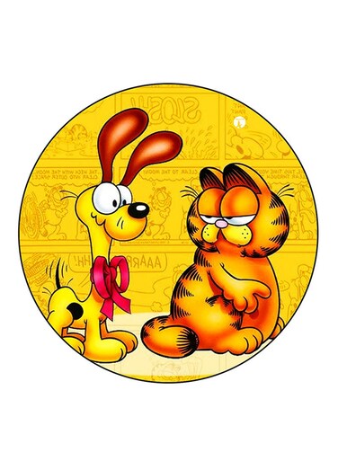 Garfield Printed Fridge Magnet Round Multicolour