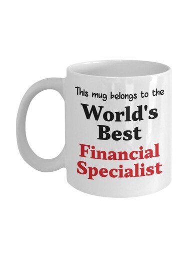 World's Best Financial Specialist Printed Ceramic Coffee Mug White/Black/Red