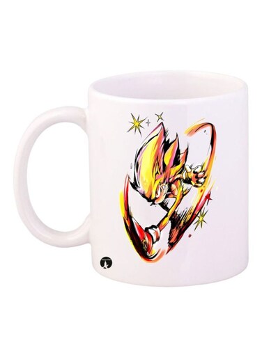 Sonic Character Printed Mug White/Yellow/Pink Standard Size