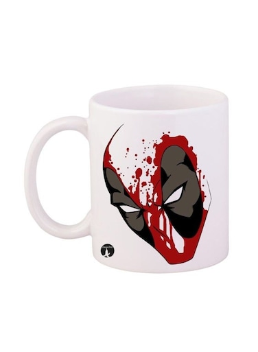 Deadpool Printed Mug White/Red/Black 12ounce