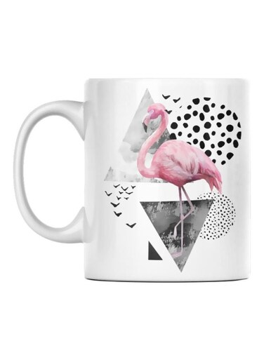 Ceramic Printed Mug White/Grey/Pink