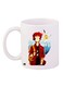 Cartoon Printed Coffee Mug White/Orange/Blue 11ounce