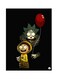 Cartoon Themed Metallic Plate Black/Yellow/Red 20x15cm