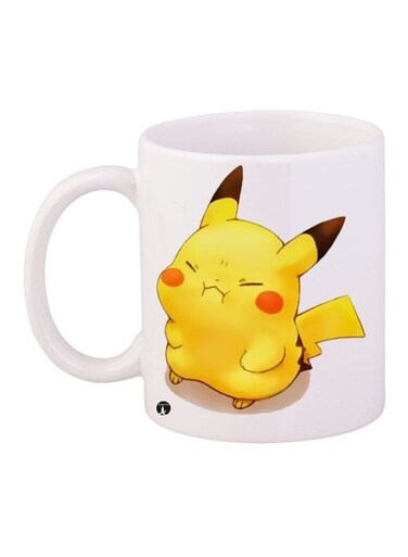 Pikachu Printed Coffee Mug White/Yellow/Brown 11ounce