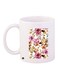 Flower Printed Coffee Mug White/Pink/Brown 11ounce