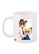 Cartoon Printed Coffee Mug White/Blue/Yellow 11ounce