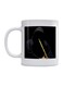 Flute Player Printed Ceramic Mug White/Black/Yellow