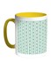 Decorative Lines And Circles Printed Coffee Mug Yellow/White/Green 325ml
