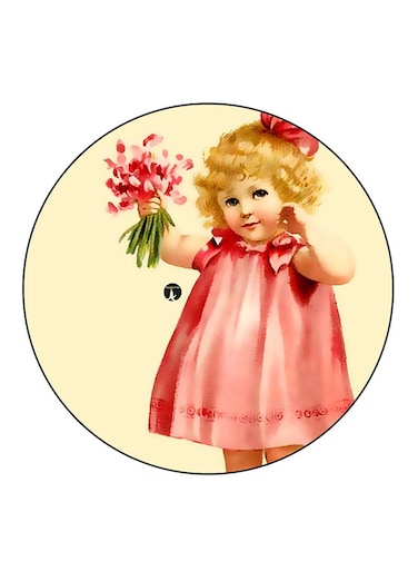 Girl Printed Fridge Magnet Multicolour