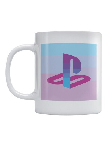 PlayStation Printed Ceramic Mug White/Blue/Pink 350ml