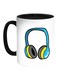 Headphone Printed Coffee Mug White/Black 11ounce