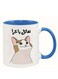Funny Cat Meme &amp; Arabic Script Design, Humorous Gift for Friends, Coworkers, Office &amp; Home Use, Coffee Mug in Blue