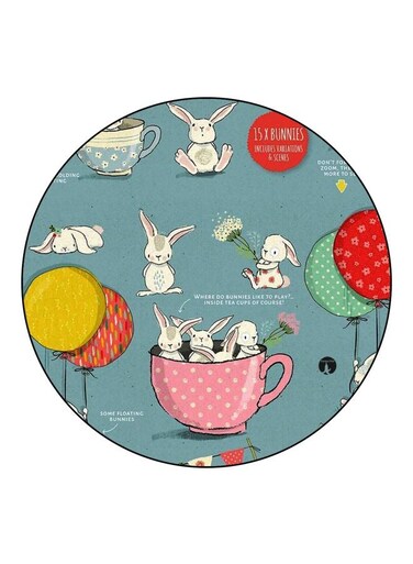 Cartoon Bunnies Printed Fridge Magnet Blue/Yellow/Red 5.5cm