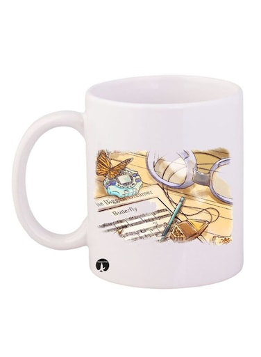 The Anime Digimon Mug White/Yellow/Violet 12ounce