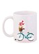 Cycle Printed Coffee Mug White/Blue/Pink 11ounce