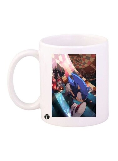 Sonic Character Printed Coffee Mug White/Blue/Brown