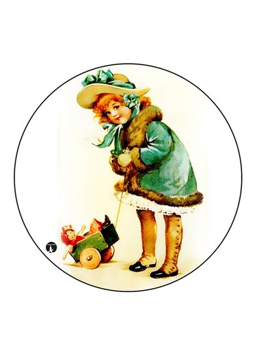 Vintage Art Printed Fridge Magnet Multicolour