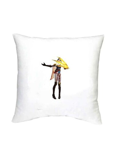 Mobile Legends Printed Decorative Cushion White/Yellow/Black 16x16inch
