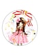 Girl Printed Fridge Magnet Round Multicolour