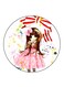 Girl Printed Fridge Magnet Round Multicolour