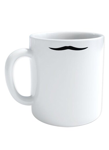 Funky Moustache Coffee Mug White