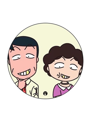 Anime Chibi Maruko Chan Printed Fridge Magnet Round Multicolour