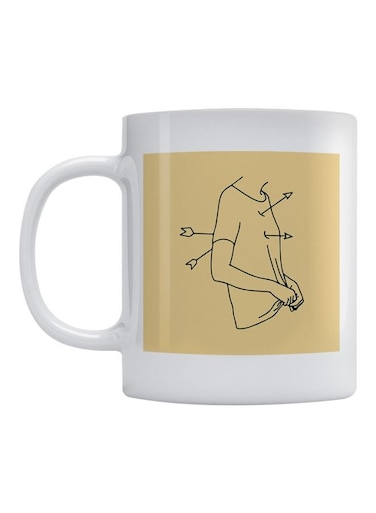 Feelings Printed Ceramic Mug White/Brown/Black