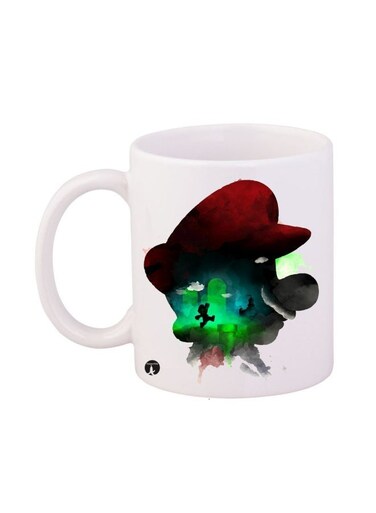 Super Mario Printed Mug White/Red/Black 11ounce